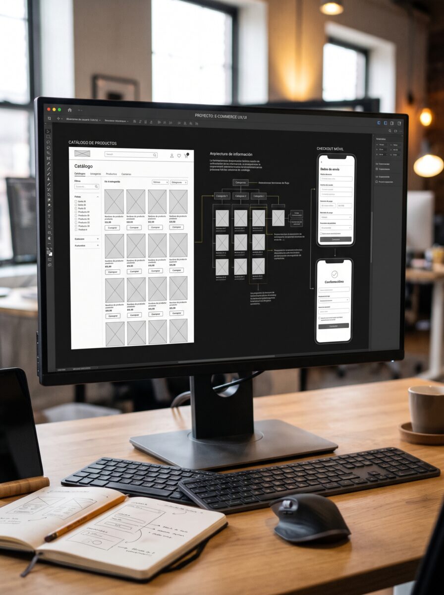 Arquitectura de catálogo y diseño UX/UI móvil dentro de un proyecto de desarrollo de ecommerce.